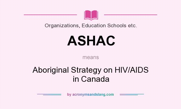 What does ASHAC mean? It stands for Aboriginal Strategy on HIV/AIDS in Canada