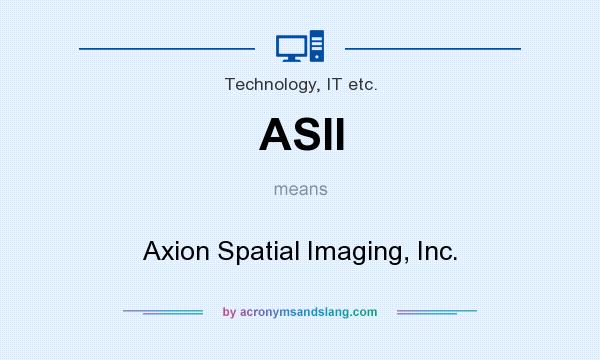 What does ASII mean? It stands for Axion Spatial Imaging, Inc.