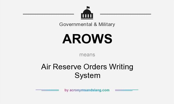 What does AROWS mean? It stands for Air Reserve Orders Writing System