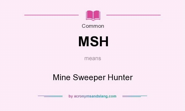 What does MSH mean? It stands for Mine Sweeper Hunter