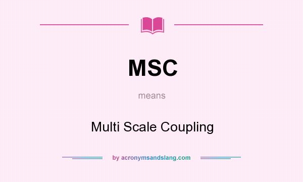 What does MSC mean? It stands for Multi Scale Coupling