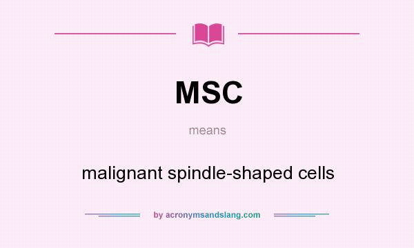 What does MSC mean? It stands for malignant spindle-shaped cells