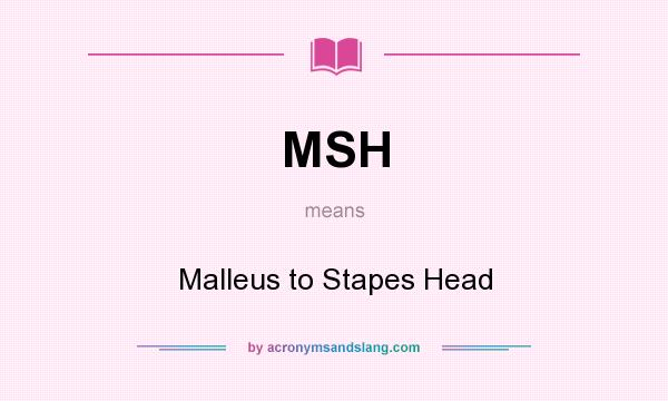 What does MSH mean? It stands for Malleus to Stapes Head