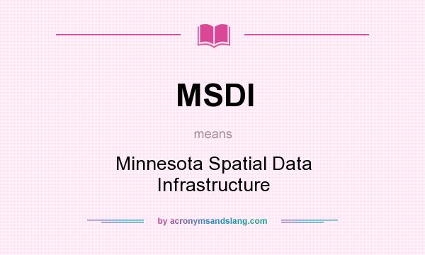 What does MSDI mean? It stands for Minnesota Spatial Data Infrastructure