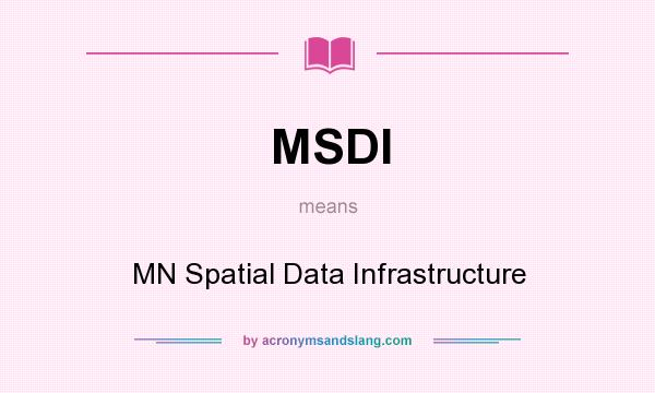 What does MSDI mean? It stands for MN Spatial Data Infrastructure