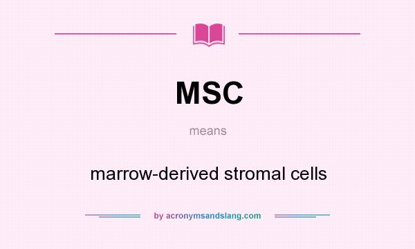 What does MSC mean? It stands for marrow-derived stromal cells