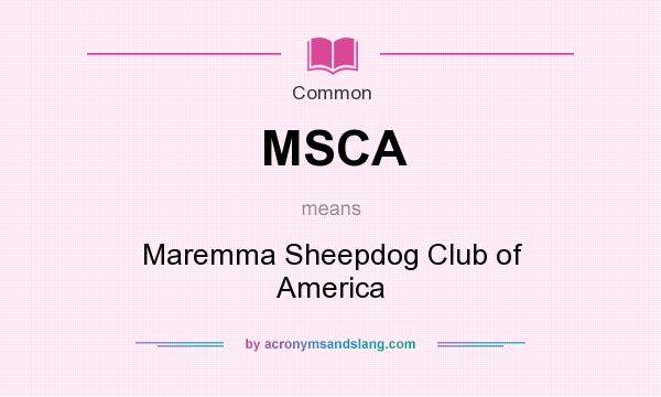What does MSCA mean? It stands for Maremma Sheepdog Club of America