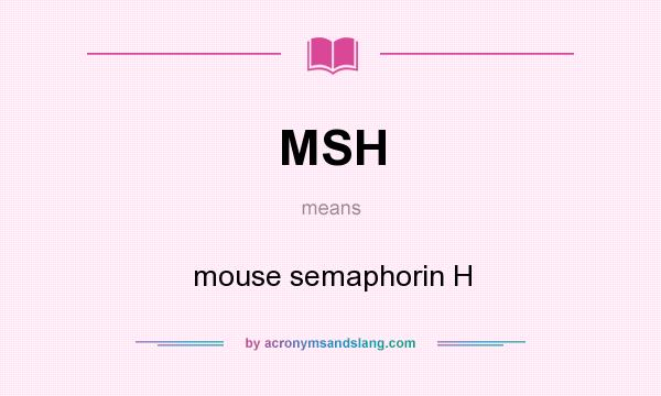 What does MSH mean? It stands for mouse semaphorin H