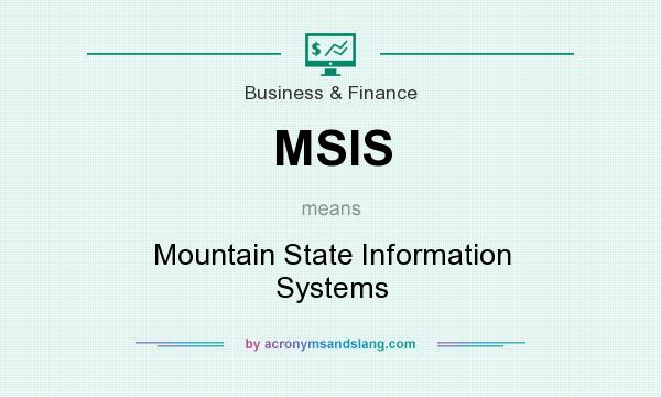What does MSIS mean? It stands for Mountain State Information Systems