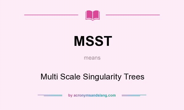What does MSST mean? It stands for Multi Scale Singularity Trees