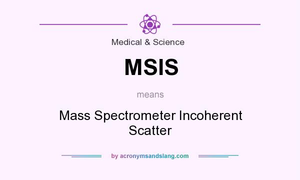 What does MSIS mean? It stands for Mass Spectrometer Incoherent Scatter
