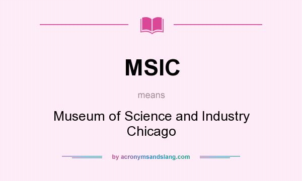 What does MSIC mean? It stands for Museum of Science and Industry Chicago