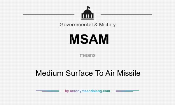 What does MSAM mean? It stands for Medium Surface To Air Missile
