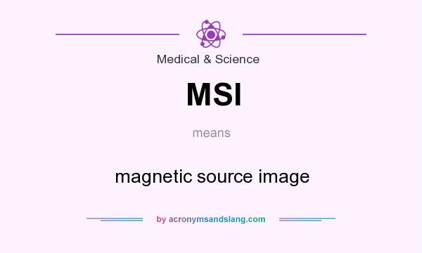What does MSI mean? It stands for magnetic source image