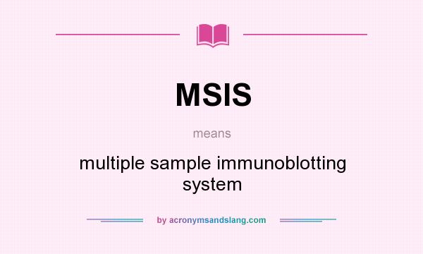What does MSIS mean? It stands for multiple sample immunoblotting system