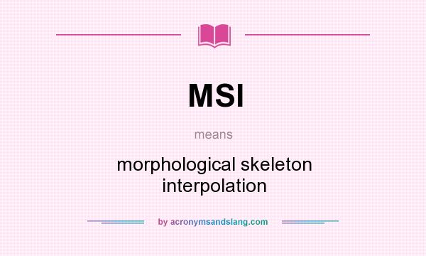 What does MSI mean? It stands for morphological skeleton interpolation