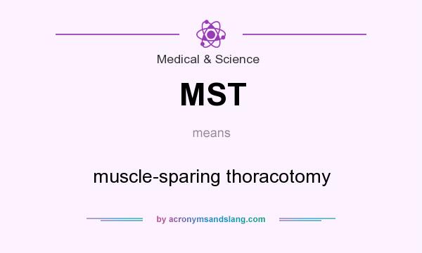 What does MST mean? It stands for muscle-sparing thoracotomy