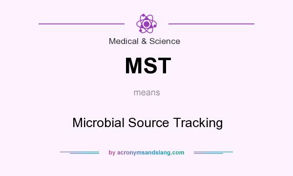 What does MST mean? It stands for Microbial Source Tracking