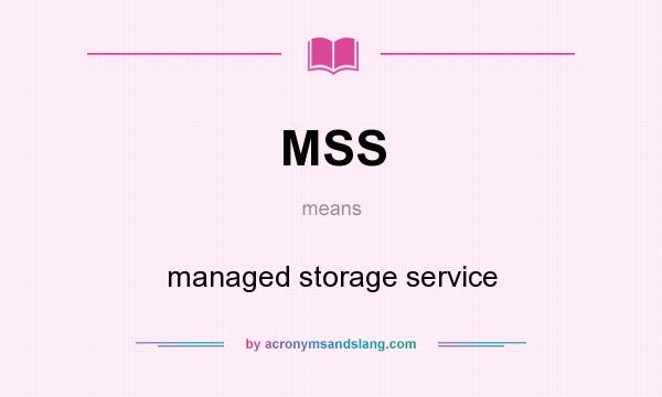 What does MSS mean? It stands for managed storage service