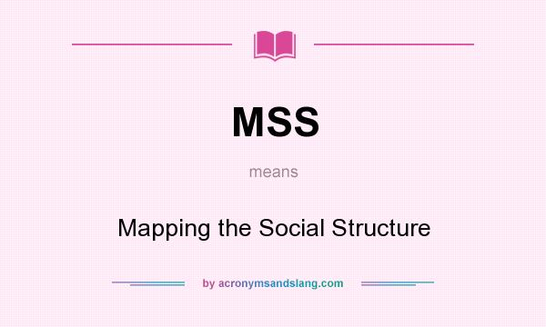 What does MSS mean? It stands for Mapping the Social Structure