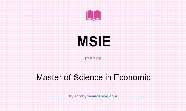 What does MSIE mean? It stands for Master of Science in Economic