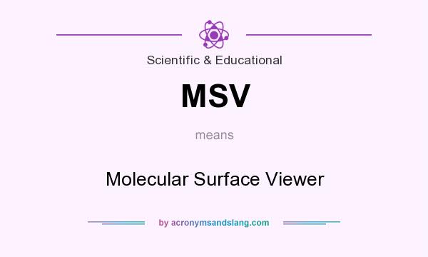 What does MSV mean? It stands for Molecular Surface Viewer