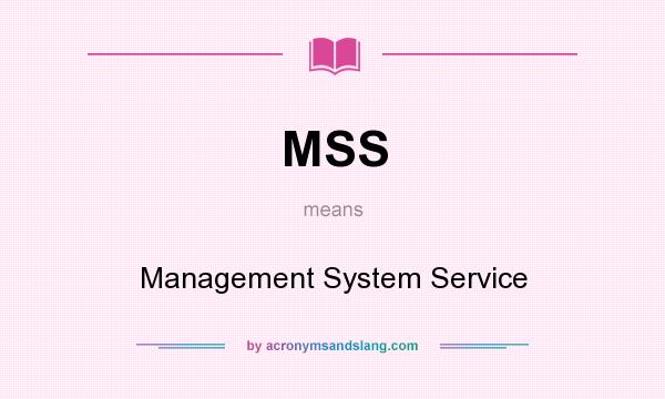What does MSS mean? It stands for Management System Service