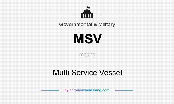 What does MSV mean? It stands for Multi Service Vessel