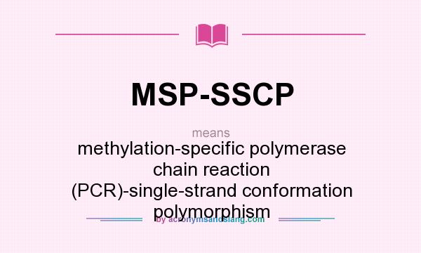 What does MSP-SSCP mean? It stands for methylation-specific polymerase chain reaction (PCR)-single-strand conformation polymorphism