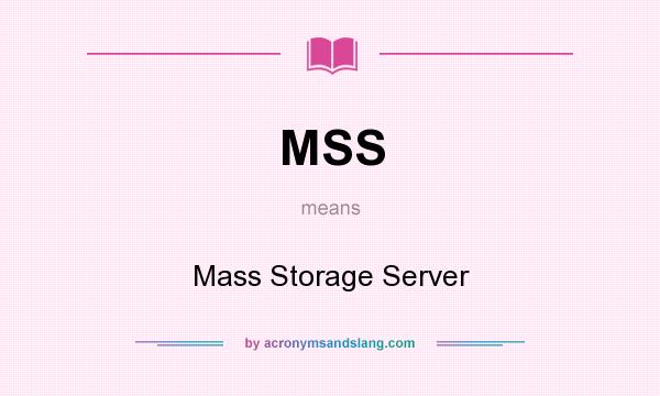 What does MSS mean? It stands for Mass Storage Server