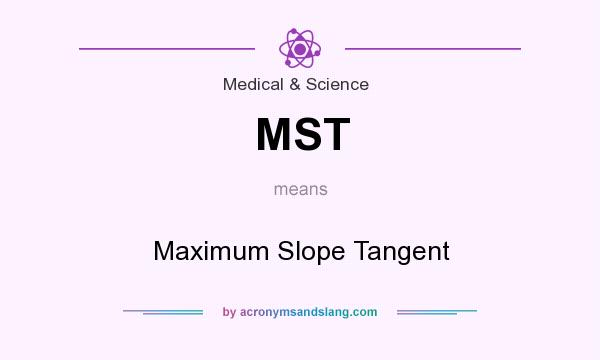 What does MST mean? It stands for Maximum Slope Tangent