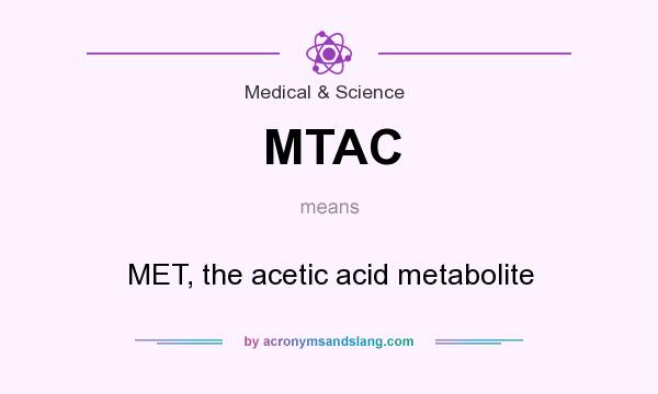 What does MTAC mean? It stands for MET, the acetic acid metabolite