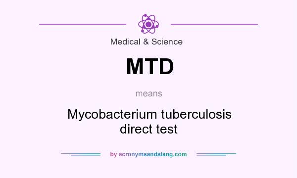 What does MTD mean? It stands for Mycobacterium tuberculosis direct test