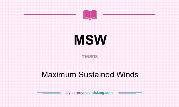 What does MSW mean? It stands for Maximum Sustained Winds