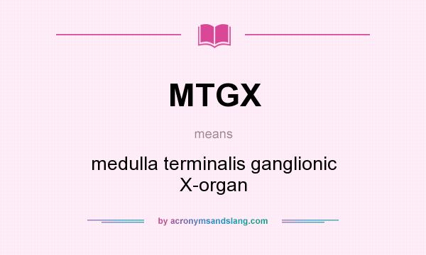 What does MTGX mean? It stands for medulla terminalis ganglionic X-organ