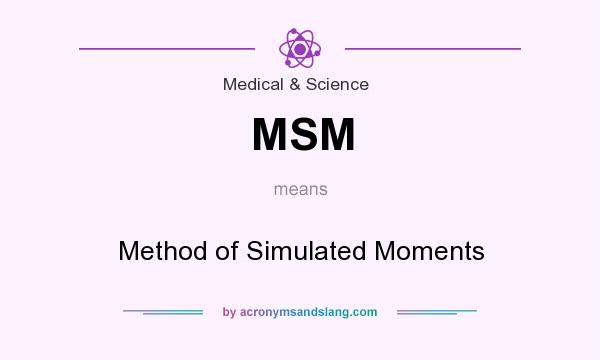What does MSM mean? It stands for Method of Simulated Moments