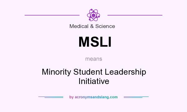 What does MSLI mean? It stands for Minority Student Leadership Initiative