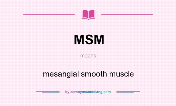 What does MSM mean? It stands for mesangial smooth muscle