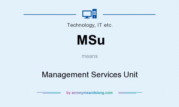 What does MSu mean? It stands for Management Services Unit