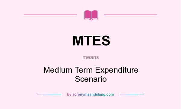 What does MTES mean? It stands for Medium Term Expenditure Scenario