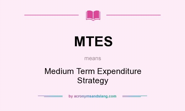 What does MTES mean? It stands for Medium Term Expenditure Strategy