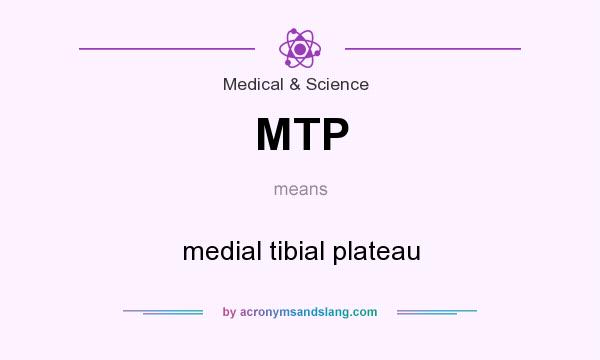 What does MTP mean? It stands for medial tibial plateau