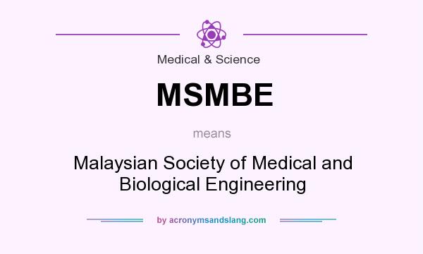 What does MSMBE mean? It stands for Malaysian Society of Medical and Biological Engineering