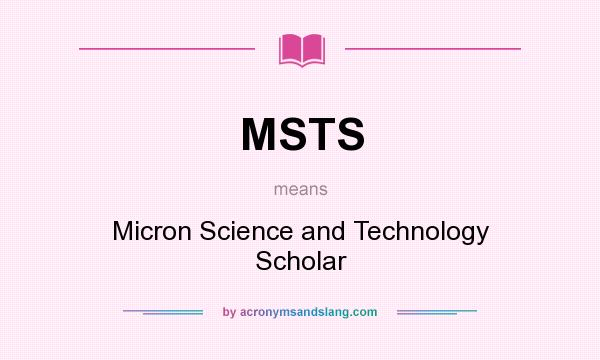 What does MSTS mean? It stands for Micron Science and Technology Scholar