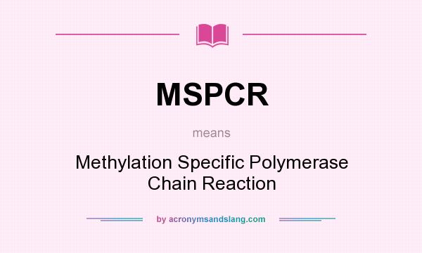 What does MSPCR mean? It stands for Methylation Specific Polymerase Chain Reaction
