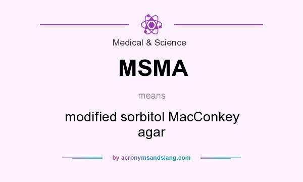 What does MSMA mean? It stands for modified sorbitol MacConkey agar