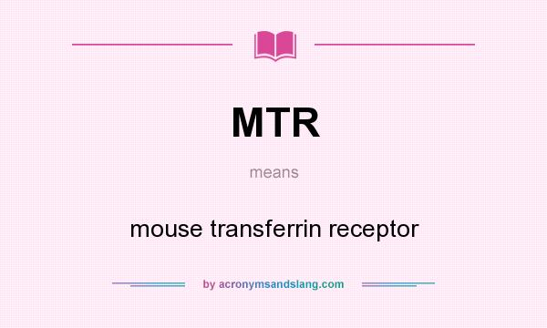 What does MTR mean? It stands for mouse transferrin receptor