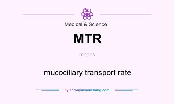 What does MTR mean? It stands for mucociliary transport rate
