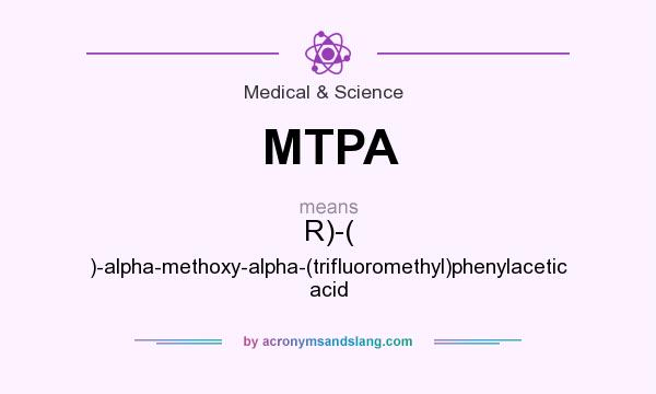 What does MTPA mean? It stands for R)-( )-alpha-methoxy-alpha-(trifluoromethyl)phenylacetic acid