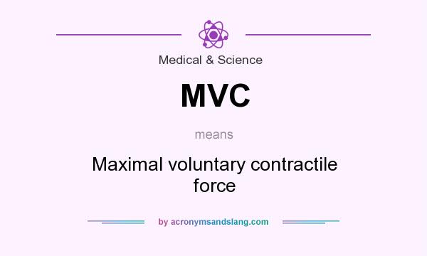 What does MVC mean? It stands for Maximal voluntary contractile force